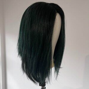 Synthetic Lace Front Wig in Moss Green and Black